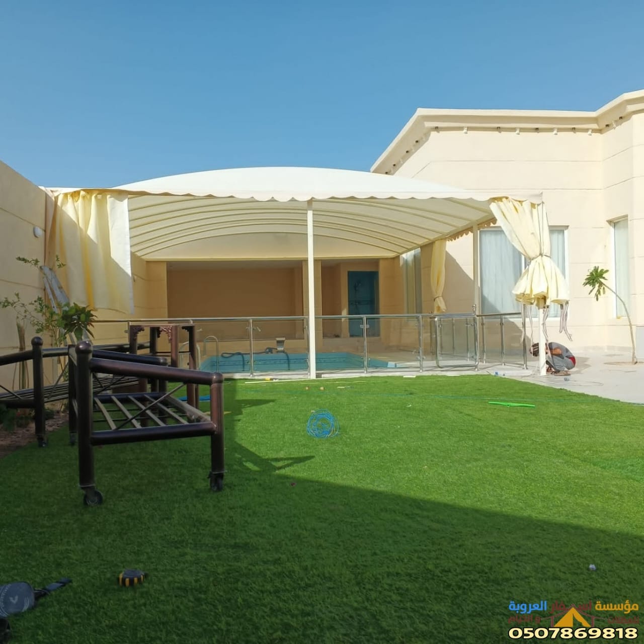 مظلات قماش الجبيل مظلات قماش مقاومة للماء